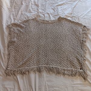 Roxy Perfect Fringe Boho Poncho Sweater‎